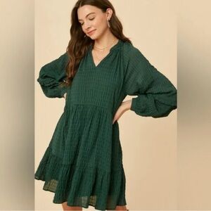 Anthropologie x Mare Mare Anne Tiered Tunic Dress Green Small